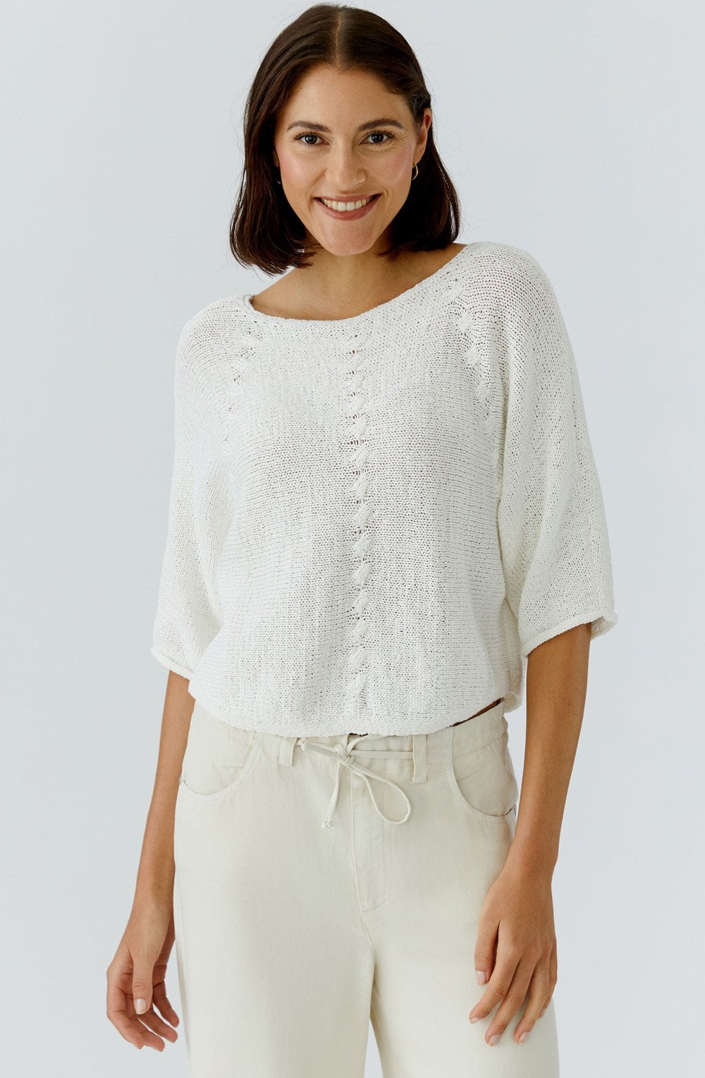 Cloud Dancer Loose Ribbon Knit Pullover