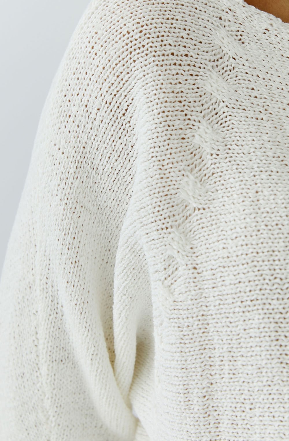 Cloud Dancer Loose Ribbon Knit Pullover