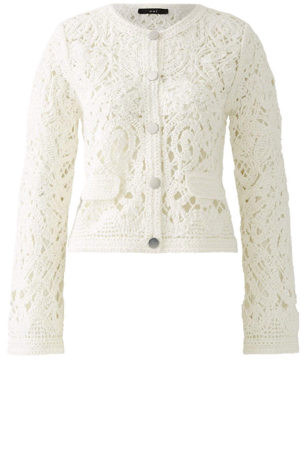 Cloud Dancer Open Knit Crochet Look Cardigan
