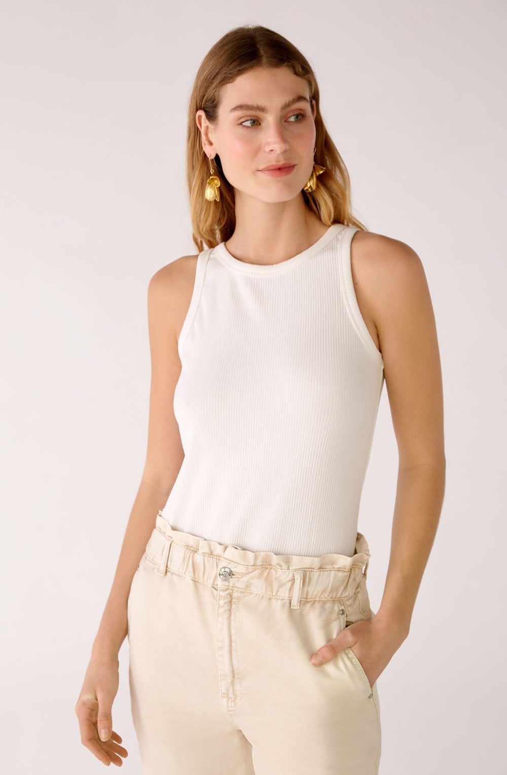 Cloud Dancer Ribbed Vest Top