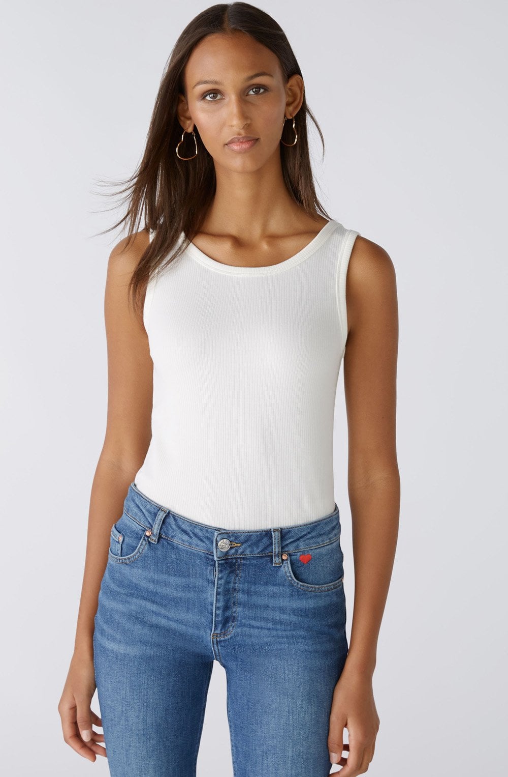 Cloud Dancer Ribbed Vest Top