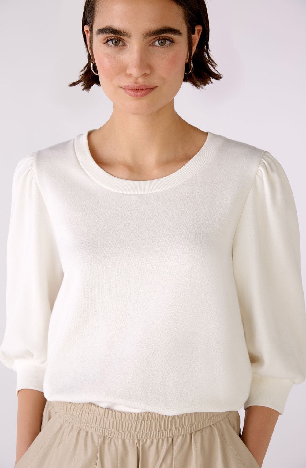Cloud Dancer Ruffled Sleeve Jumper