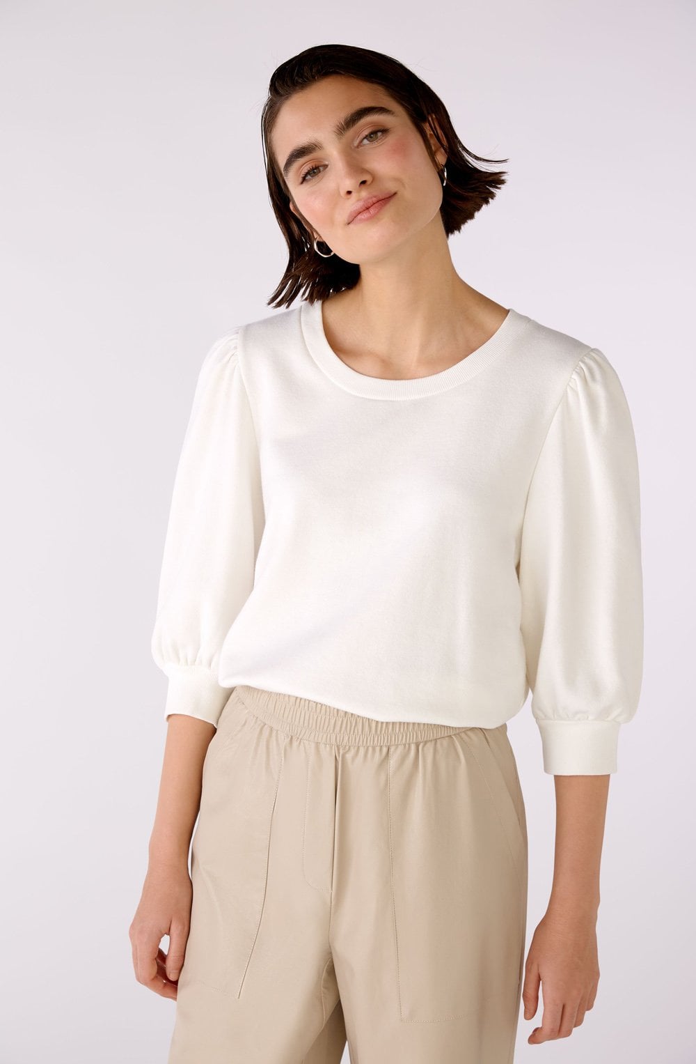 Cloud Dancer Ruffled Sleeve Jumper