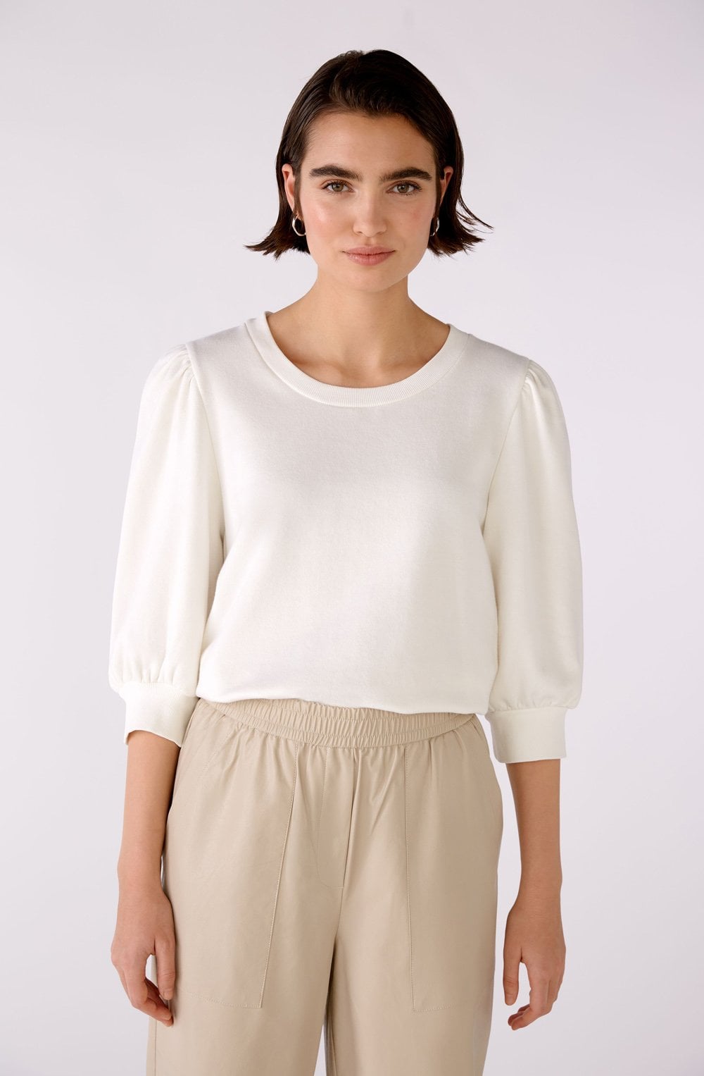 Cloud Dancer Ruffled Sleeve Jumper