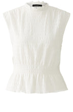 Cloud Dancer Sleeveless Seersucker Top
