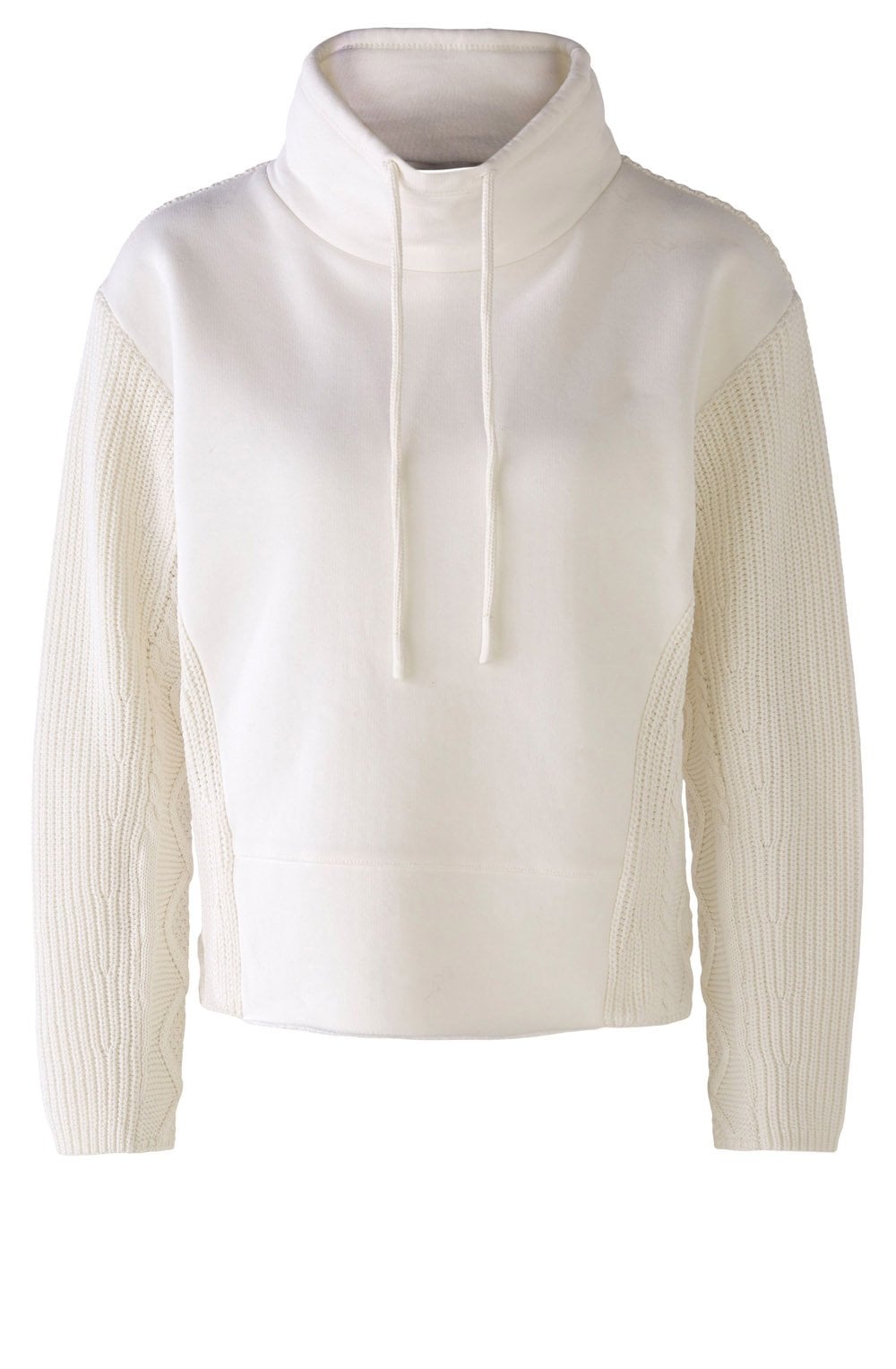 Cloud Dancer Sweatshirt with Elaborate Chunky Knit