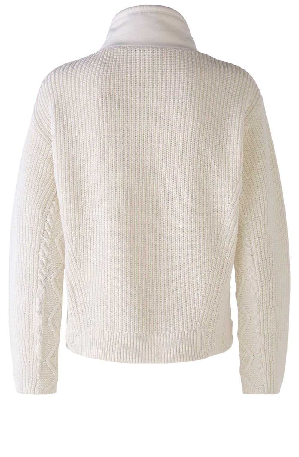 Cloud Dancer Sweatshirt with Elaborate Chunky Knit