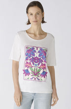 Cloud Dancer T Shirt With Floral Motif
