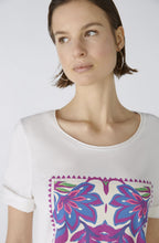 Cloud Dancer T Shirt With Floral Motif