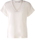 Cloud Dancer T Shirt with Over Cut Sleeve