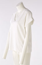 Cloud Dancer T Shirt with Over Cut Sleeve