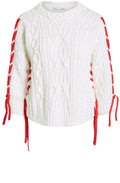 Cloud Print Cable Knit Sweater