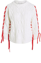 Cloud Print Cable Knit Sweater