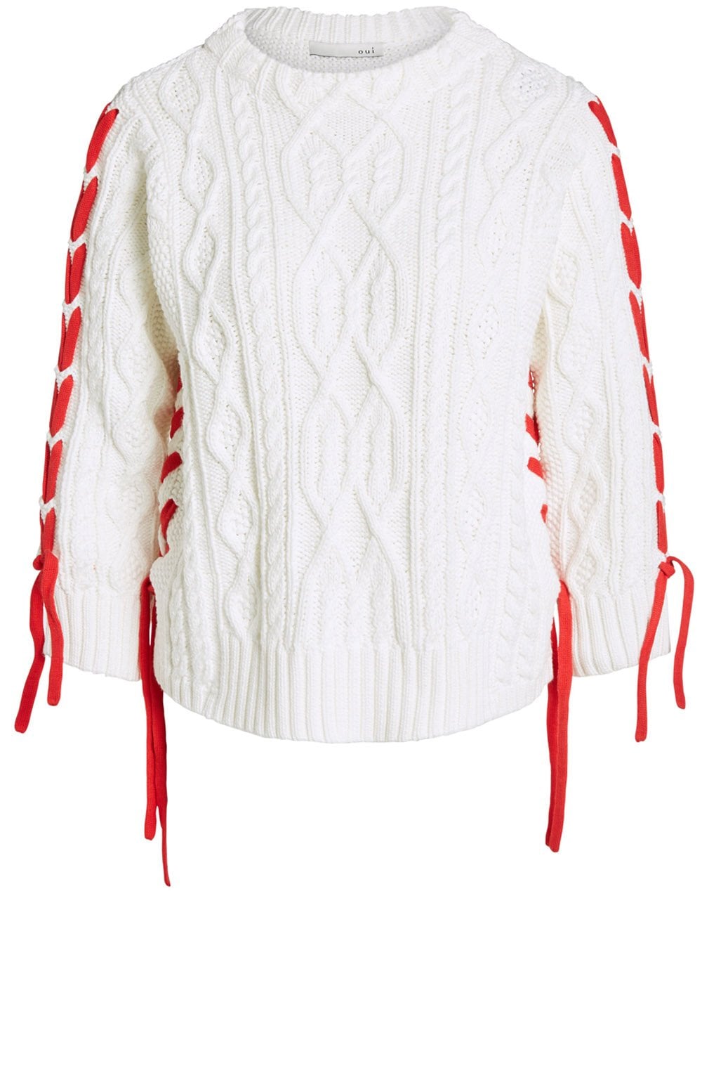 Cloud Print Cable Knit Sweater