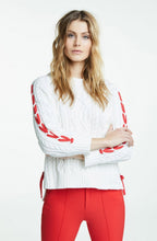 Cloud Print Cable Knit Sweater