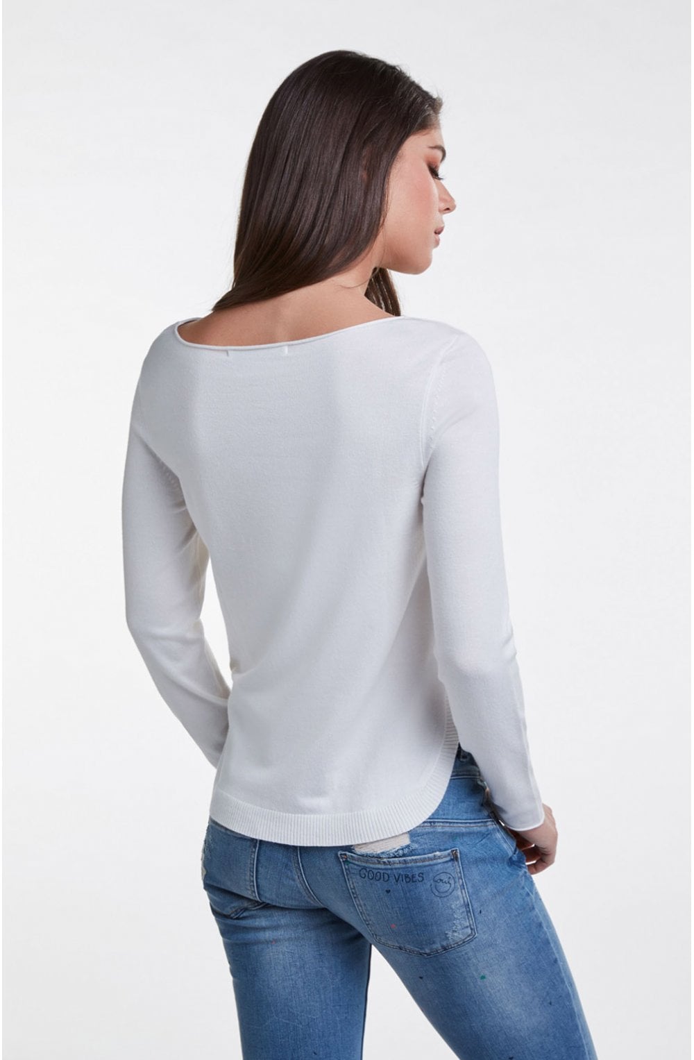 Cloud Print Fine Knit Jumper