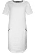 Cloud Print Linen Dress