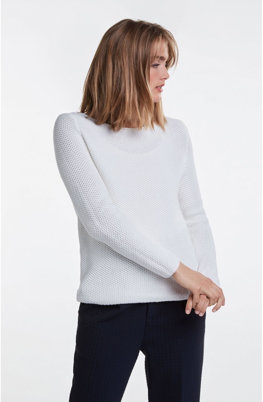 Cloud Print Woven Knit Jumper