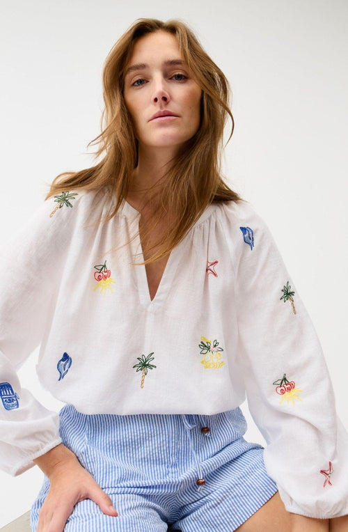 Coastal Design Bell Sleeve Blouse