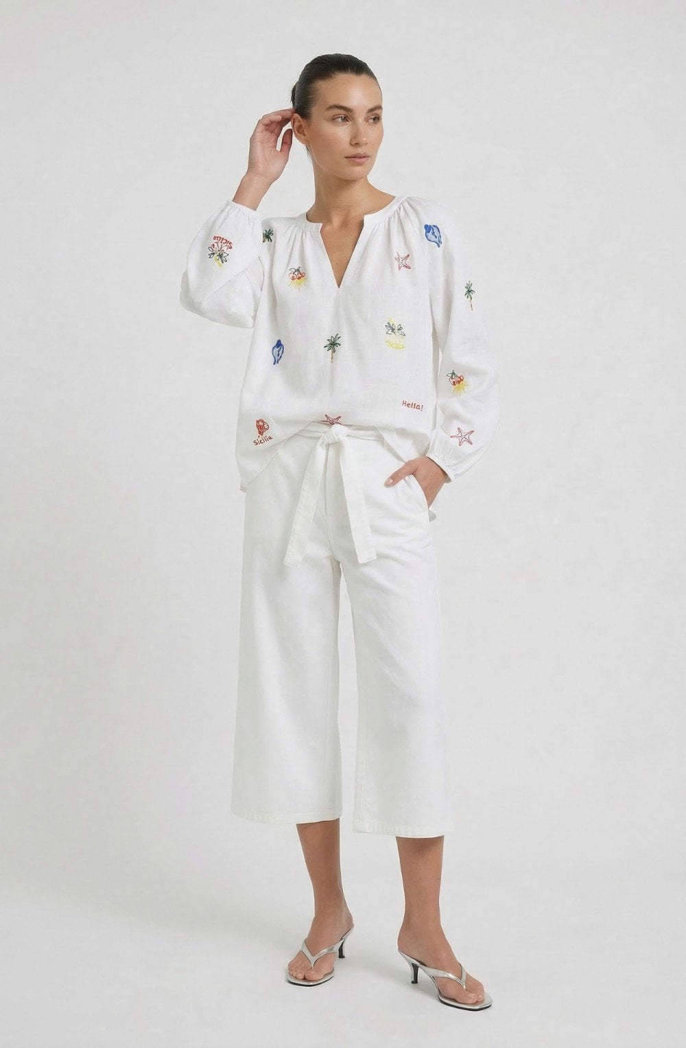 Coastal Design Bell Sleeve Blouse