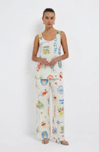 Coastal Print Wide Leg Trousers
