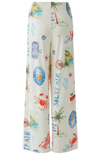 Coastal Print Wide Leg Trousers