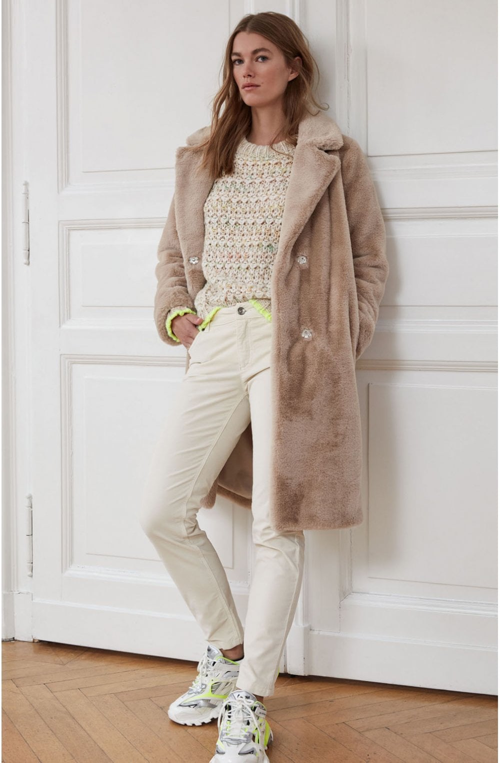 Cobblestone Faux Fur Coat