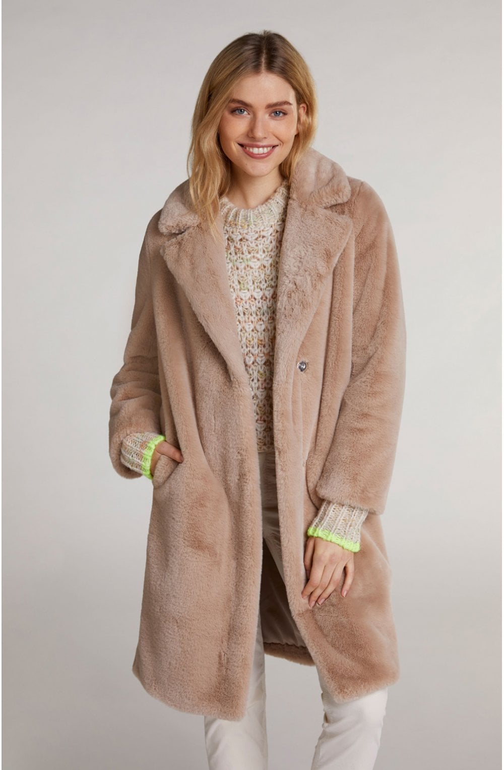 Cobblestone Faux Fur Coat