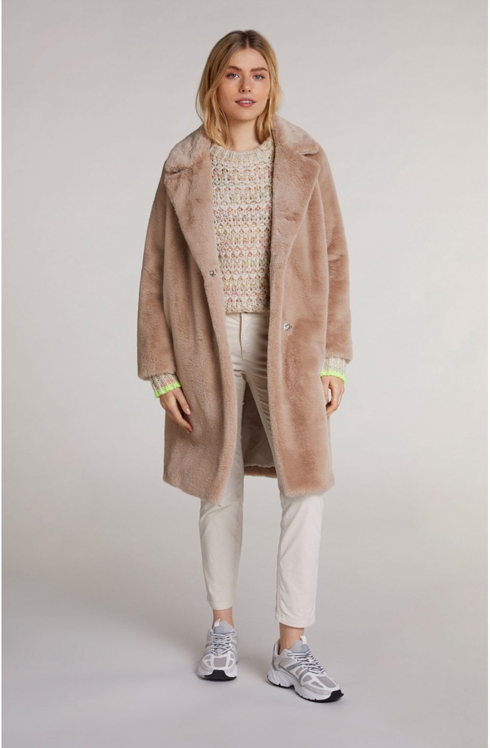 Cobblestone Faux Fur Coat
