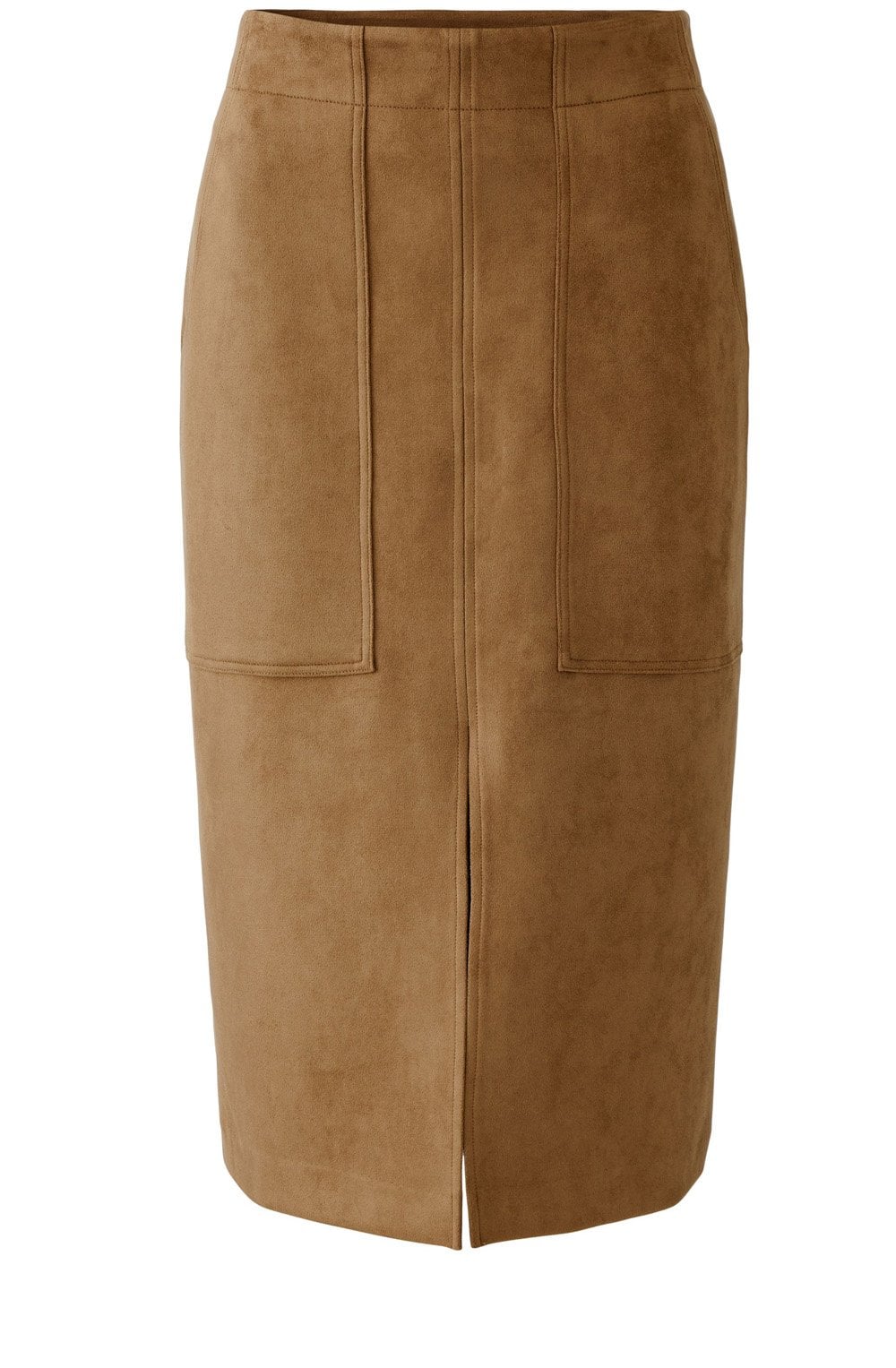 Cognac Suede Effect Skirt
