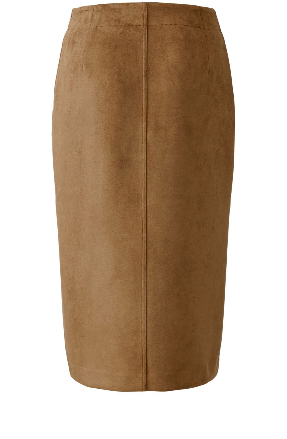 Cognac Suede Effect Skirt