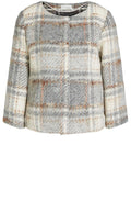 Collarless Check Jacket