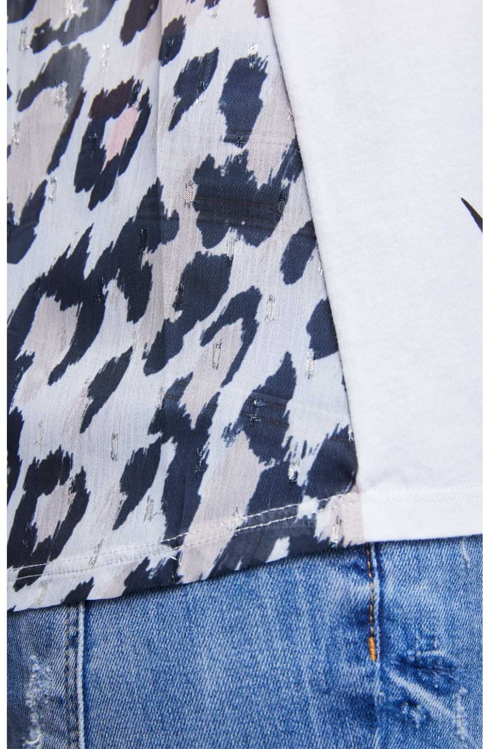 Contarsting Sheer Back T Shirt