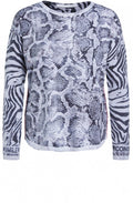 Contrasting Animal Print Jumper