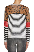 Contrasting Animal Print Sweater