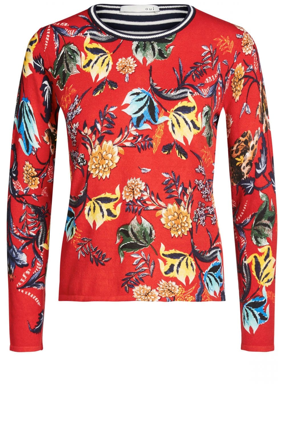 Contrasting Bold Floral Sweater