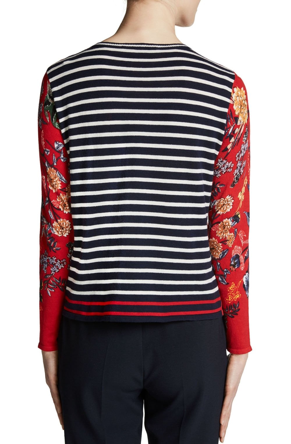 Contrasting Bold Floral Sweater