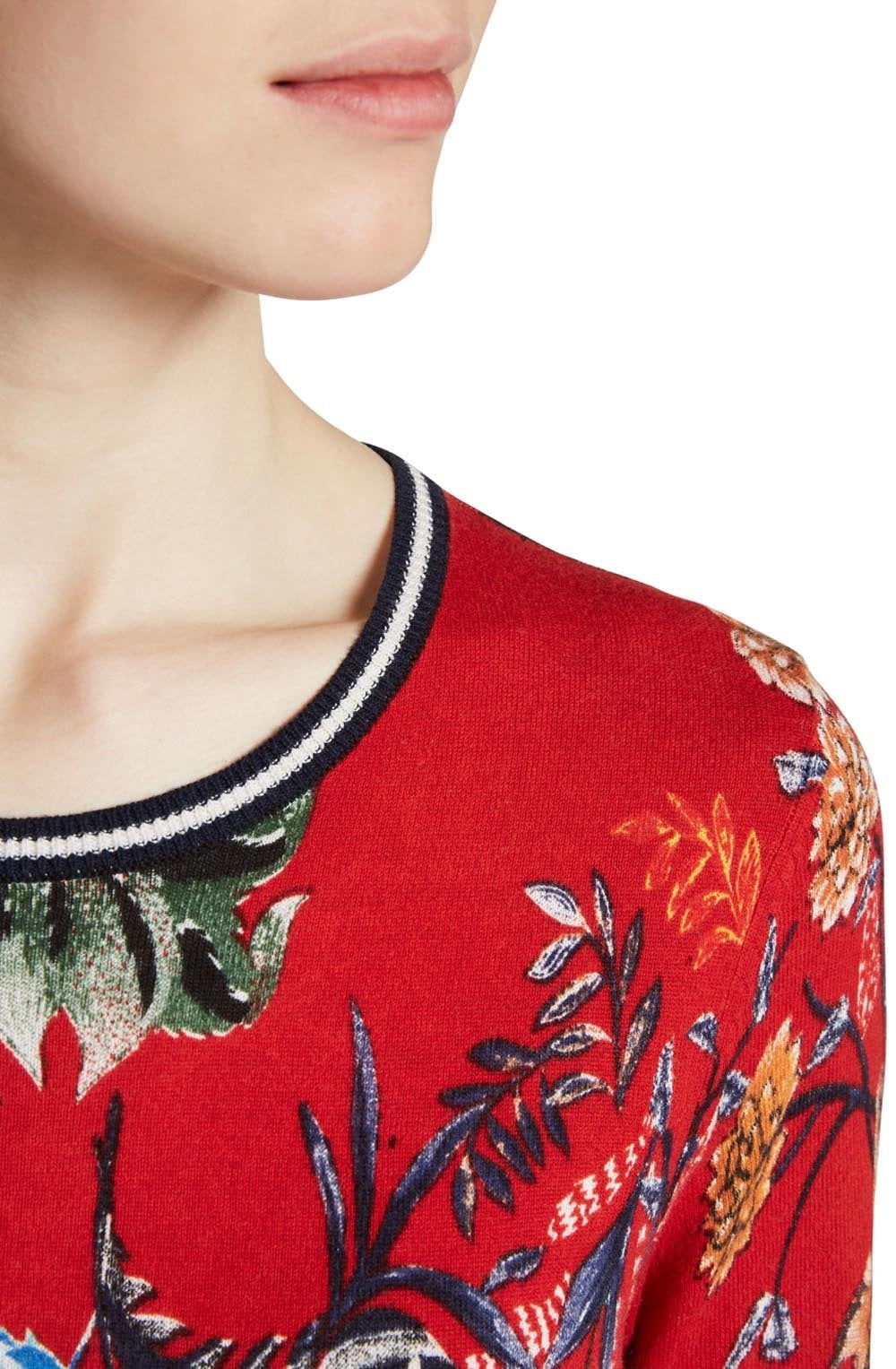 Contrasting Bold Floral Sweater