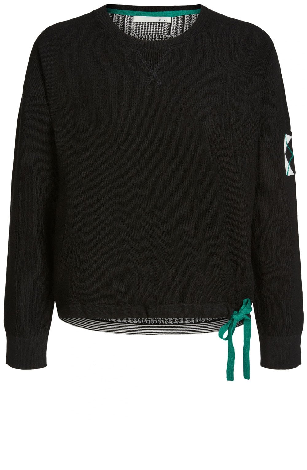 Contrasting Check Back Sweater