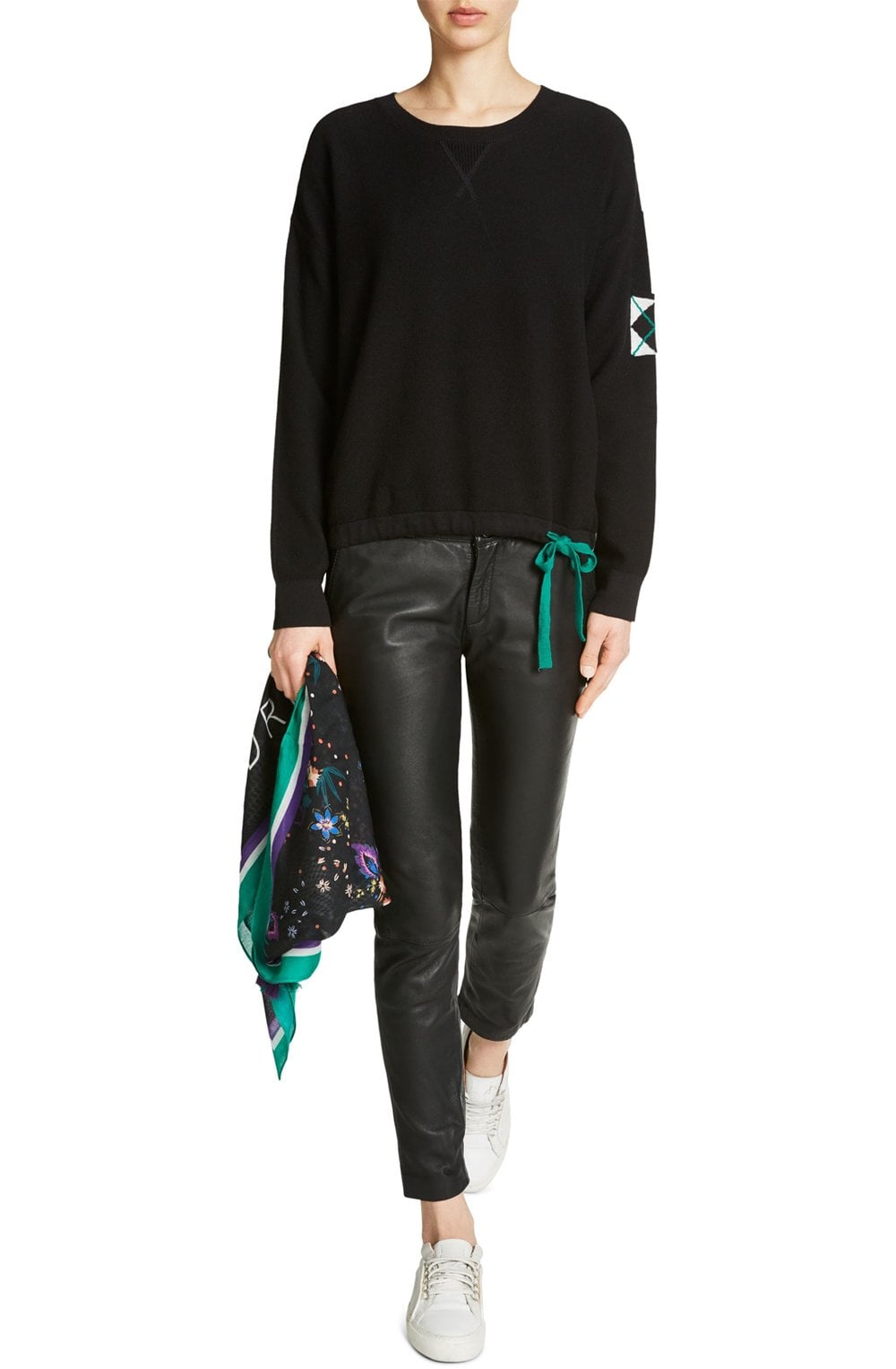 Contrasting Check Back Sweater