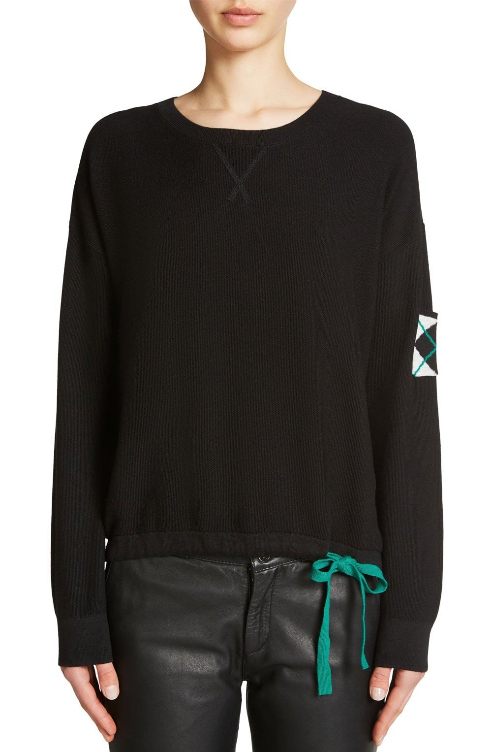 Contrasting Check Back Sweater