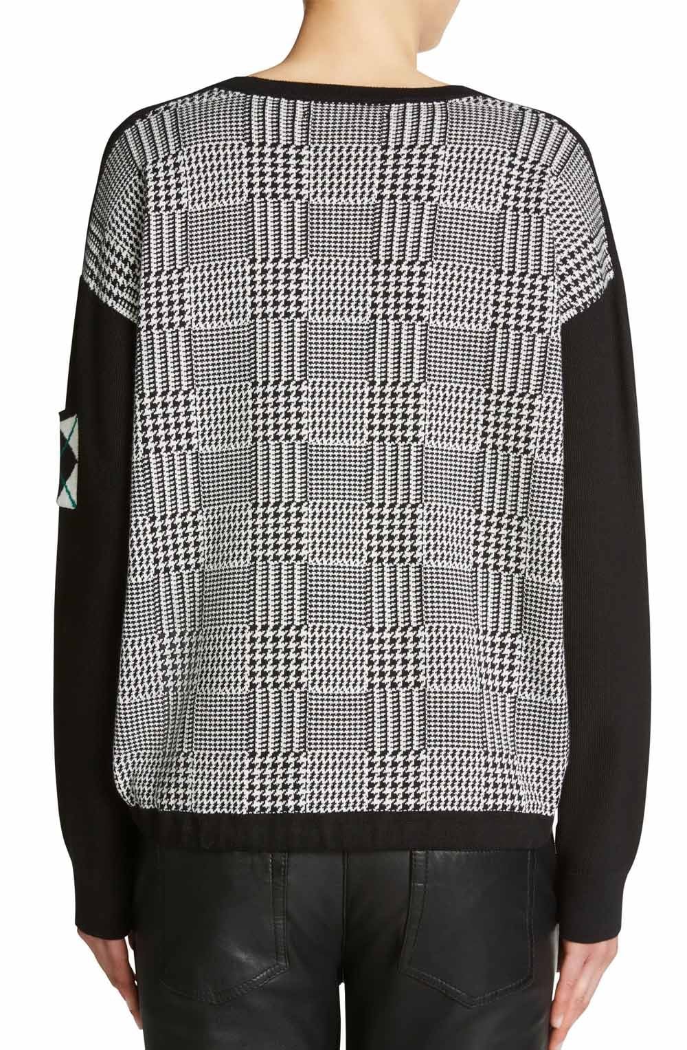 Contrasting Check Back Sweater