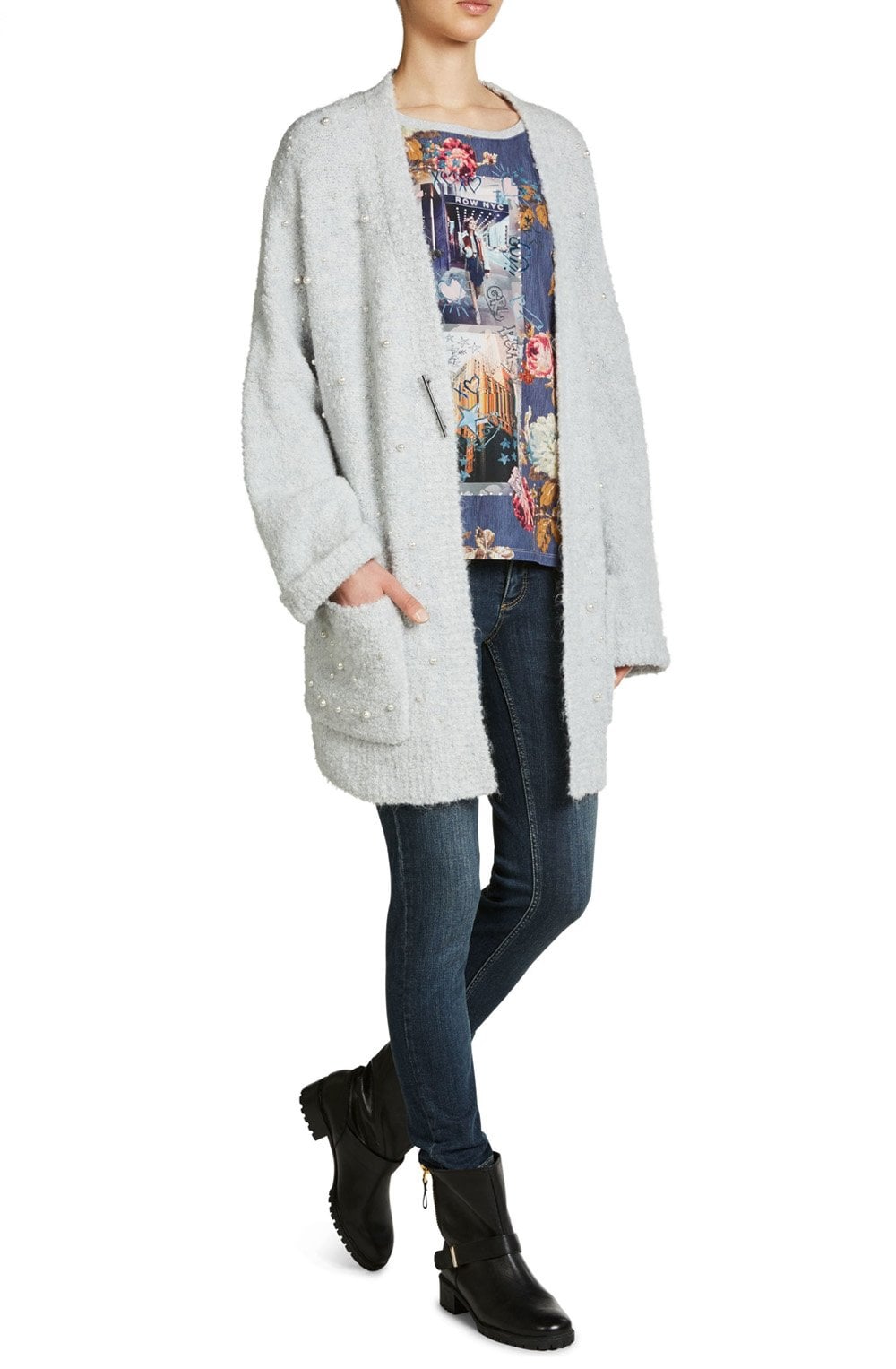 Contrasting Floral Front Design Top