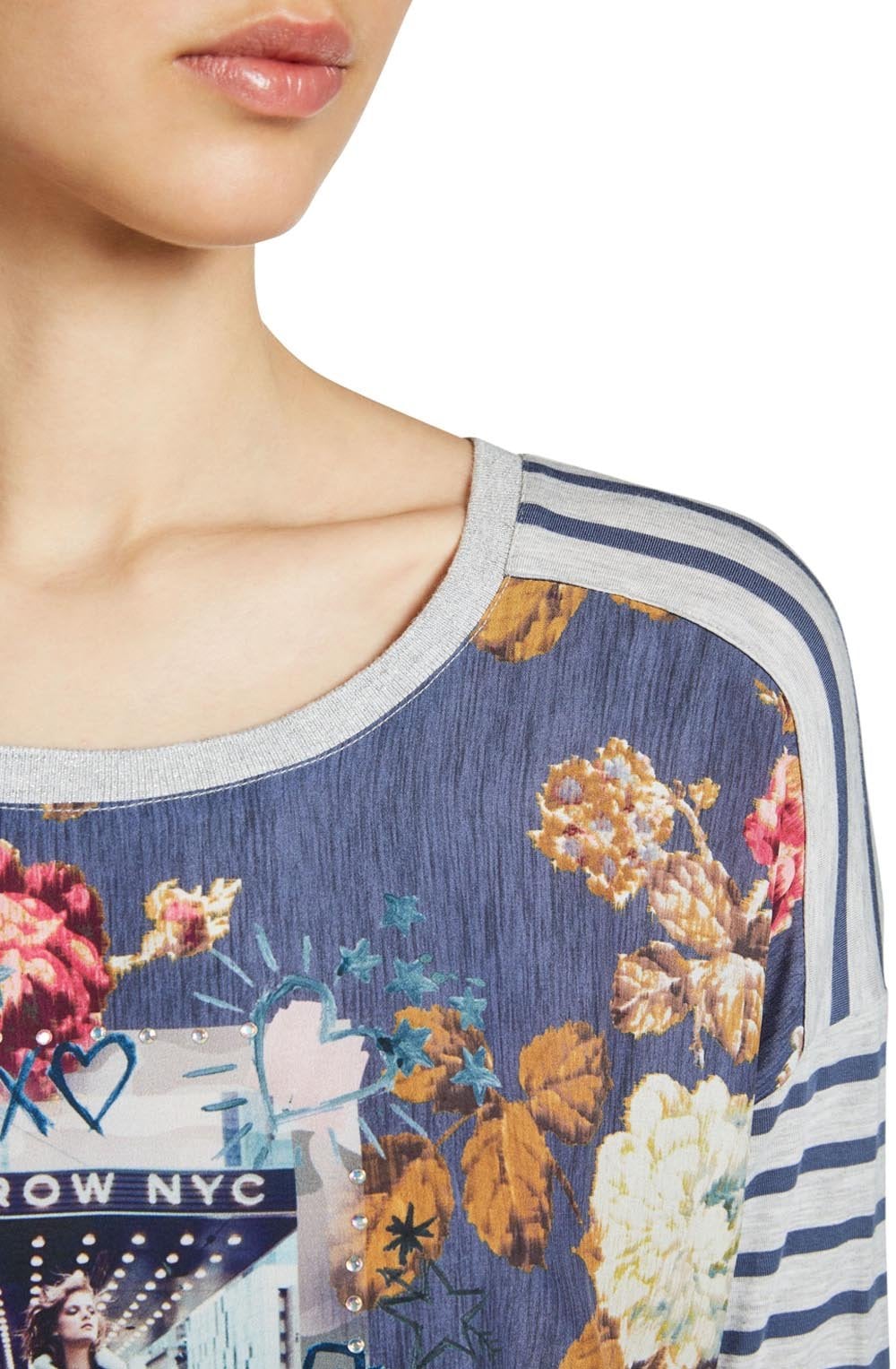 Contrasting Floral Front Design Top