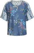 Contrasting Print Blouse