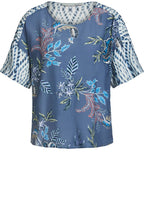 Contrasting Print Blouse