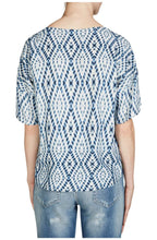 Contrasting Print Blouse