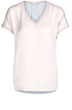 Contrasting Silky Pink Front Top