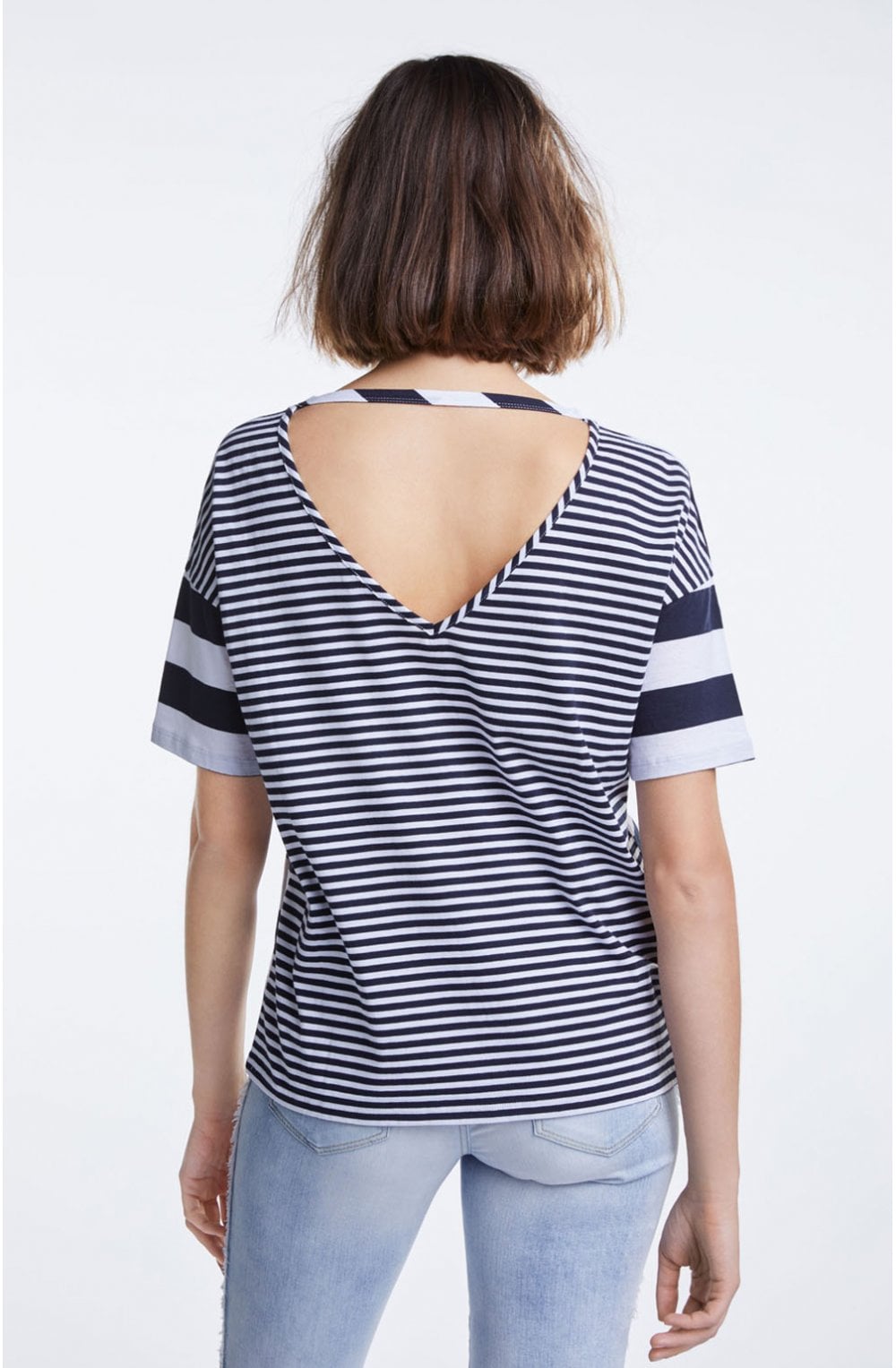 Contrasting Striped Jersey Top