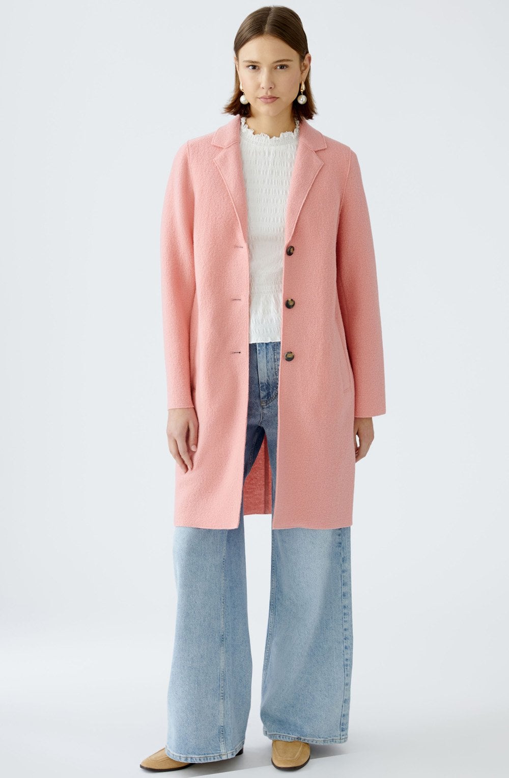 Coral Punch Boiled Wool Coat